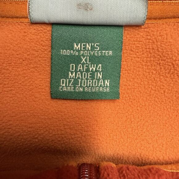 LL Bean Full Zip Fleece Jacket Mens XL Orange Outdoors Hiking Polartec OAFW4 - Picture 5 of 10